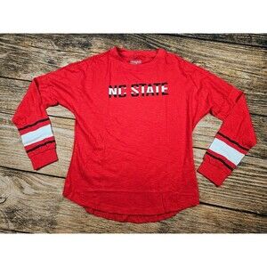 Campus Specialties Girls M NCAA NC State Crew Neck Long Sleeve T-Shirt Red EUC